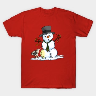 Snowman vs pug T-Shirt